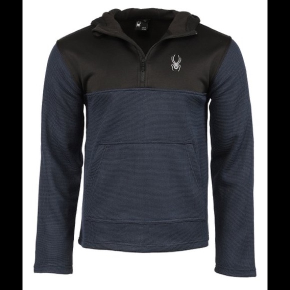 Spyder 🌟NWTs🌟 Navy & Black Ray Half-Zip Hooded Pullover - Men